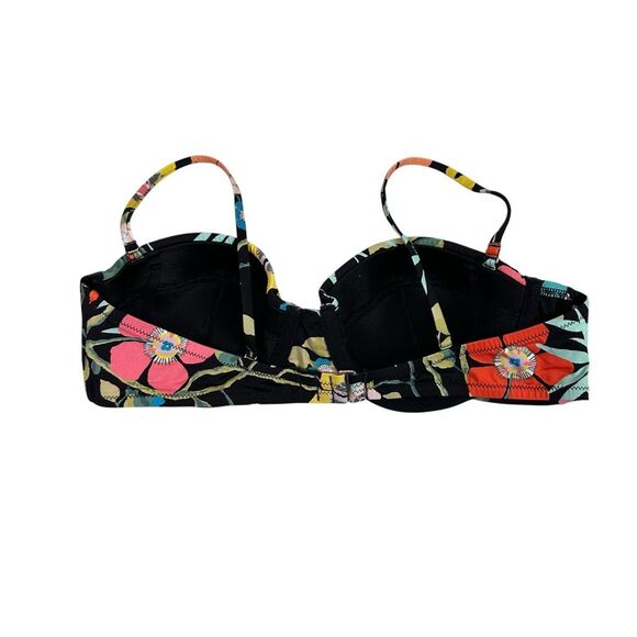 J. Crew Liberty Fabric Bikini 36B Top / Medium Bottom Black Pink Yellow - Picture 10 of 16